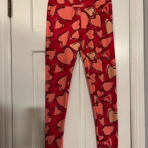 LuLaRoe Heart Patterned Leggings OS